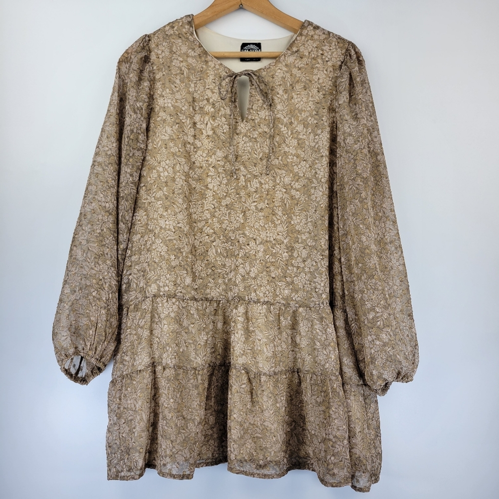 Cal Style Womens Tunic Size Small Floral Boho Lined Tiered